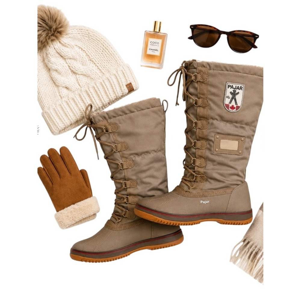 Pajar Canada Gia Waterproof Fleece Lined Snow Boots Women 37 Winter Warm in EUC